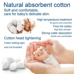 500pcs 5 Packs Double-ended Cotton Swabs, Baby Cotton Swabs, Ear Cleaning Sticks, Healthy Cleaning Tools