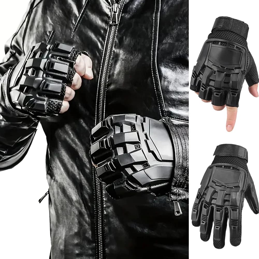 Outdoor Tactical Hard-Shell Breathable Gloves (Full/Half-Finger) for CS Training,Ops,Motorcycling,Cycling,Hiking
