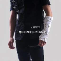 Impersonator Michael Jackson Costumes Armbrace Stuff BAD Jam Black White Cotton Glove