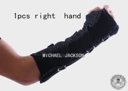 Impersonator Michael Jackson Costumes Armbrace Stuff BAD Jam Black White Cotton Glove