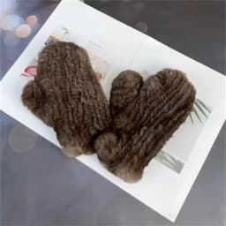 Hot Sale Women's 100% Natural Rabbit Fur Winter Gloves Warm Knit Thick Thermal Mittens Soft Real Fur Outdoor Cold Weather Glove