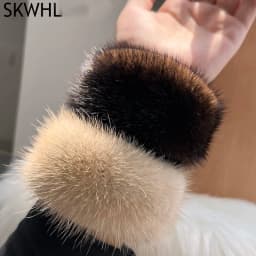 2026 New Style mink Fur Cuff Arm Warmer Lady Bracelet Real Fur Wristband Glove High Quality Fox fur Cuffs Hot Sale Wrist Warmer