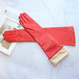 Long Leather Gloves Female Color Sheepskin Cloves Thin Section Over Elbow Long Velvet Lining Winter Warm Arm Set Free Shipping