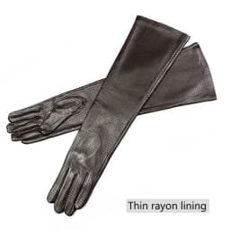 Long Leather Gloves Female Color Sheepskin Cloves Thin Section Over Elbow Long Velvet Lining Winter Warm Arm Set Free Shipping