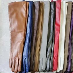 Long Leather Gloves Female Color Sheepskin Cloves Thin Section Over Elbow Long Velvet Lining Winter Warm Arm Set Free Shipping
