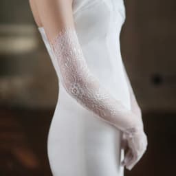 White Long Lace Sexy Mesh Eyelash Gloves Tulle Bridal Wedding Elbow Opera Party Costume Accessories Thin Transparent Hollow Out