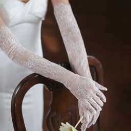 White Long Lace Sexy Mesh Eyelash Gloves Tulle Bridal Wedding Elbow Opera Party Costume Accessories Thin Transparent Hollow Out