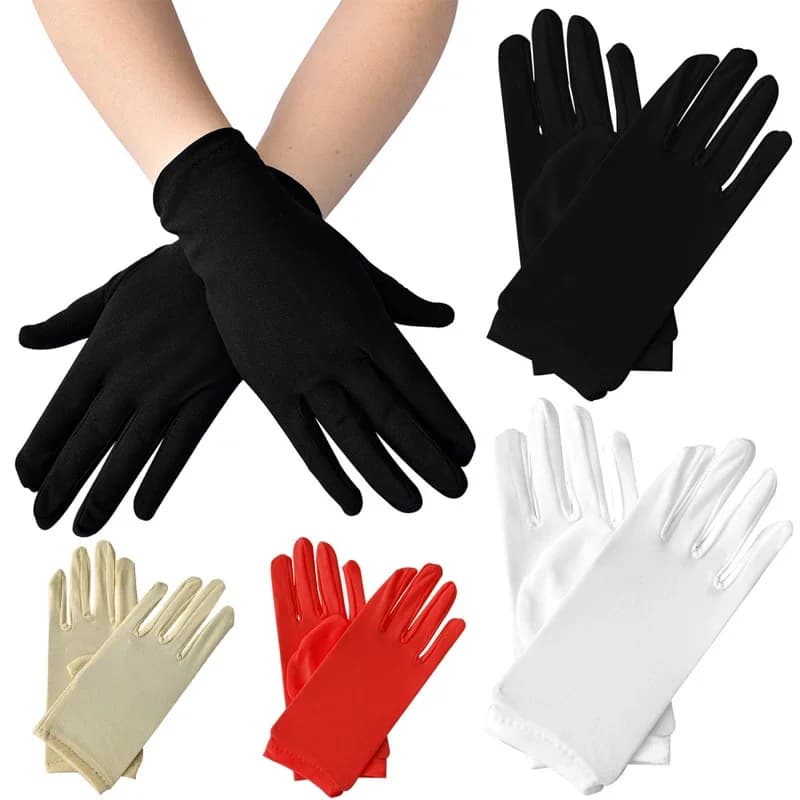 Woman Gloves for Summer Satin Sunscreen Female Thin Solid Color Ceremonial Performance Dance Breathable Driving Gloves