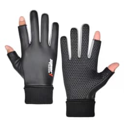 Men's Gloves Autumn Cycling Winter Two-Finger Velvet Warm Non-Slip Male Waterproof Sports Touchscreen Hiking Fishing Gloves