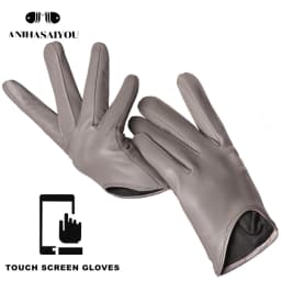 Fashion Sheepskin Women's Gloves, Drive Women's Leather Gloves, Thin Touch Gloves, Keep Warm Women's Winter Gloves -2001