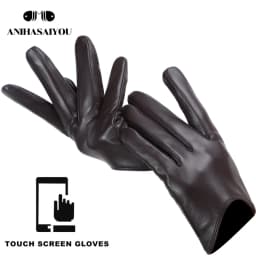 Fashion Sheepskin Women's Gloves, Drive Women's Leather Gloves, Thin Touch Gloves, Keep Warm Women's Winter Gloves -2001