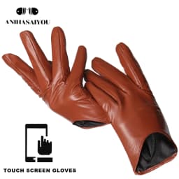 Fashion Sheepskin Women's Gloves, Drive Women's Leather Gloves, Thin Touch Gloves, Keep Warm Women's Winter Gloves -2001