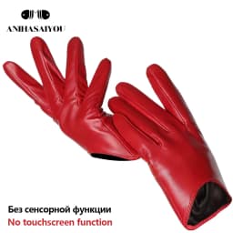 Fashion Sheepskin Women's Gloves, Drive Women's Leather Gloves, Thin Touch Gloves, Keep Warm Women's Winter Gloves -2001