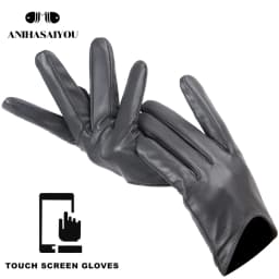 Fashion Sheepskin Women's Gloves, Drive Women's Leather Gloves, Thin Touch Gloves, Keep Warm Women's Winter Gloves -2001
