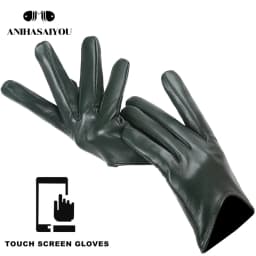 Fashion Sheepskin Women's Gloves, Drive Women's Leather Gloves, Thin Touch Gloves, Keep Warm Women's Winter Gloves -2001