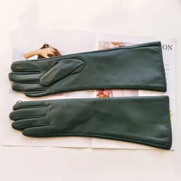 New Women's Long Sheepskin Gloves with Plush Insulation and Windproof Leather Gloves for Driving