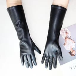 New Women's Long Sheepskin Gloves with Plush Insulation and Windproof Leather Gloves for Driving