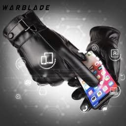 Fashion Men's Winter Outdoor Warm Waterproof Gloves Men Faux Leather Driving Gloves Thin Leather Gloves For Touch Screen Guantes