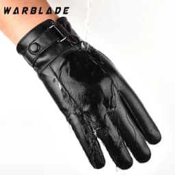 Fashion Men's Winter Outdoor Warm Waterproof Gloves Men Faux Leather Driving Gloves Thin Leather Gloves For Touch Screen Guantes