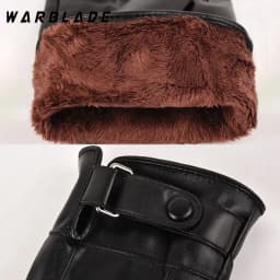 Fashion Men's Winter Outdoor Warm Waterproof Gloves Men Faux Leather Driving Gloves Thin Leather Gloves For Touch Screen Guantes