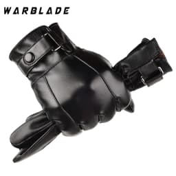 Fashion Men's Winter Outdoor Warm Waterproof Gloves Men Faux Leather Driving Gloves Thin Leather Gloves For Touch Screen Guantes