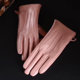 Women's Ladies 100% Real Leather Sheep Skin Elegant Winter Warm Thick Lining White Pink Colorful Cute Outdoor Short Gloves