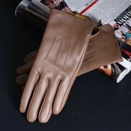 Women's Ladies 100% Real Leather Sheep Skin Elegant Winter Warm Thick Lining White Pink Colorful Cute Outdoor Short Gloves