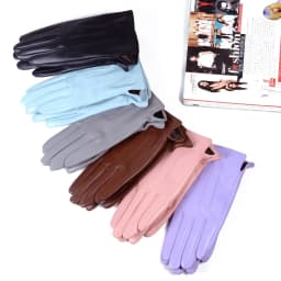 Women's Ladies 100% Real Leather Sheep Skin Elegant Winter Warm Thick Lining White Pink Colorful Cute Outdoor Short Gloves