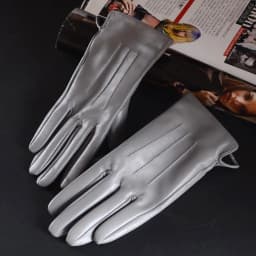Women's Ladies 100% Real Leather Sheep Skin Elegant Winter Warm Thick Lining White Pink Colorful Cute Outdoor Short Gloves