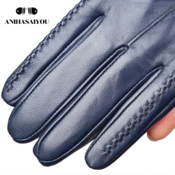 Multicolor Women's Gloves, 50cm Long Leather Gloves, Sheepskin Women's Leather Gloves, Keep Warm Women's Winter Gloves - 2226C