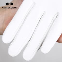 Fashion Comfort White Gloves High-End Sheepskin Leather Gloves Winter Cold and Warm White Gloves for Women -2081 White