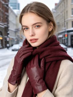 Fashion New Women's Gloves, Sheepskin Women's Winter Gloves, Multiple Colors Women's Leather Gloves High Grade Gloves-2226