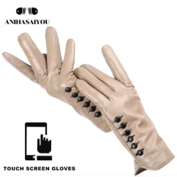 High-end color women's gloves,genuine women's leather gloves,Keep warm women's winter gloves,Soft sheepskin touch gloves - 2011