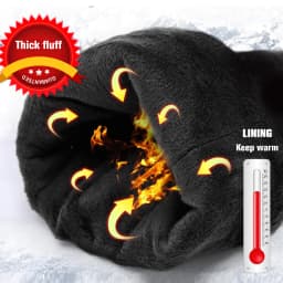 New Winter Man Sheepskin Men's Winter Gloves, Warm Soft Winter Leather Gloves Men, Black Warm Lining Mens Leather Gloves-8011A