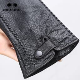 Fashion Buckskin Real Women's Leather Gloves, Comfortable Warm Women's Winter Gloves Cold Protection Gloves for Women - 2265