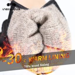 Fashion Buckskin Real Women's Leather Gloves, Comfortable Warm Women's Winter Gloves Cold Protection Gloves for Women - 2265