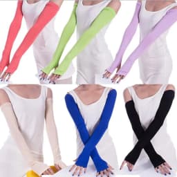 Men Women Ice Silk Modal Lace Driving Mitten Long Arm Warmers UV Sunscreen Fingerless Sport Cycling Sun Sleeve Glove G190