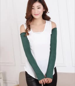 Men Women Ice Silk Modal Lace Driving Mitten Long Arm Warmers UV Sunscreen Fingerless Sport Cycling Sun Sleeve Glove G190
