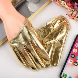 Women DS Half Palm Nightclub Pole Dancing Stage Performance Fashion Personality Hip Hop Gloves Leather Multicolor Soft