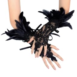 Fashion Feather Sleeve Cuffs Gloves Party Cosplay Lace Wrist Cuffs Fur Sleeve Furry Accessories Carnival Stage Show Costume
