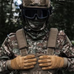 Spring Autumn Tactical Gloves Men's Rubber Shell Protection Thickened All Finger Touch Screen Outdoor Riding Cold Protection