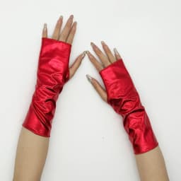 1Pair Women's Faux Patent Leather Punk Gothic Style Short Fingerless Gloves Fashion Hip Hop Performance Party Half Finger Mitten