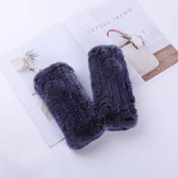 Winter Warm Real Fur Fingerless Gloves Women Knit Fur Mitten Girls 100% Real Genuine Knitted Rex Rabbit Fur Mittens