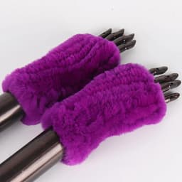 Winter Warm Real Fur Fingerless Gloves Women Knit Fur Mitten Girls 100% Real Genuine Knitted Rex Rabbit Fur Mittens
