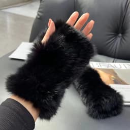 Hot Sale Winter Real Fur Golve Women Outdoor Warm 100% Natural Rabbit Fur Gloves Knit Thick Natural Soft Real Rabbit Fur Mittens