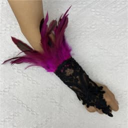 Fashion Feather Sleeve Cuffs Gloves Party Cosplay Lace Wrist Cuffs Fur Sleeve Furry Accessories Carnival Stage Show Costume