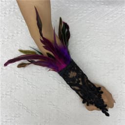 Fashion Feather Sleeve Cuffs Gloves Party Cosplay Lace Wrist Cuffs Fur Sleeve Furry Accessories Carnival Stage Show Costume