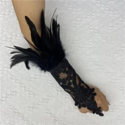 Fashion Feather Sleeve Cuffs Gloves Party Cosplay Lace Wrist Cuffs Fur Sleeve Furry Accessories Carnival Stage Show Costume