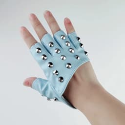 Sexy Men Women Gothic Rivet Punk Rock Street Break Dance Show Half Finger Glove Night Club Pole Hip Hop PU Leather Mitten P42