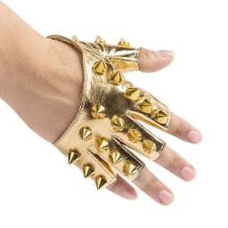 Sexy Men Women Gothic Rivet Punk Rock Street Break Dance Show Half Finger Glove Night Club Pole Hip Hop PU Leather Mitten P42